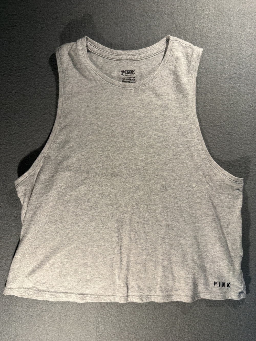 PINK Victoria's Secret Gray Sleeveless Muscle Top Tank